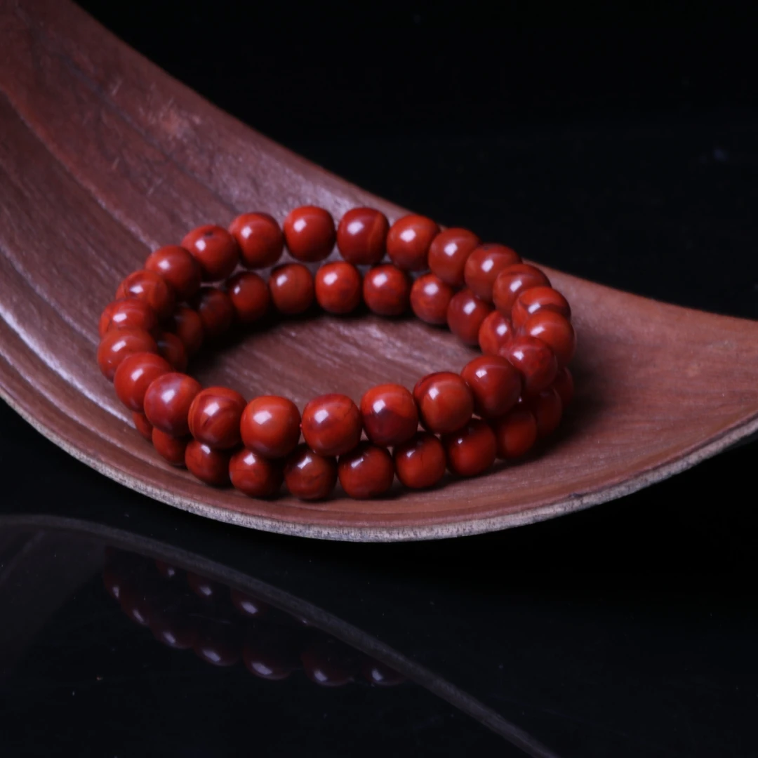 【蚂蚁珠宝】南红玛瑙9mm瓦西火焰老型珠手串一条N505