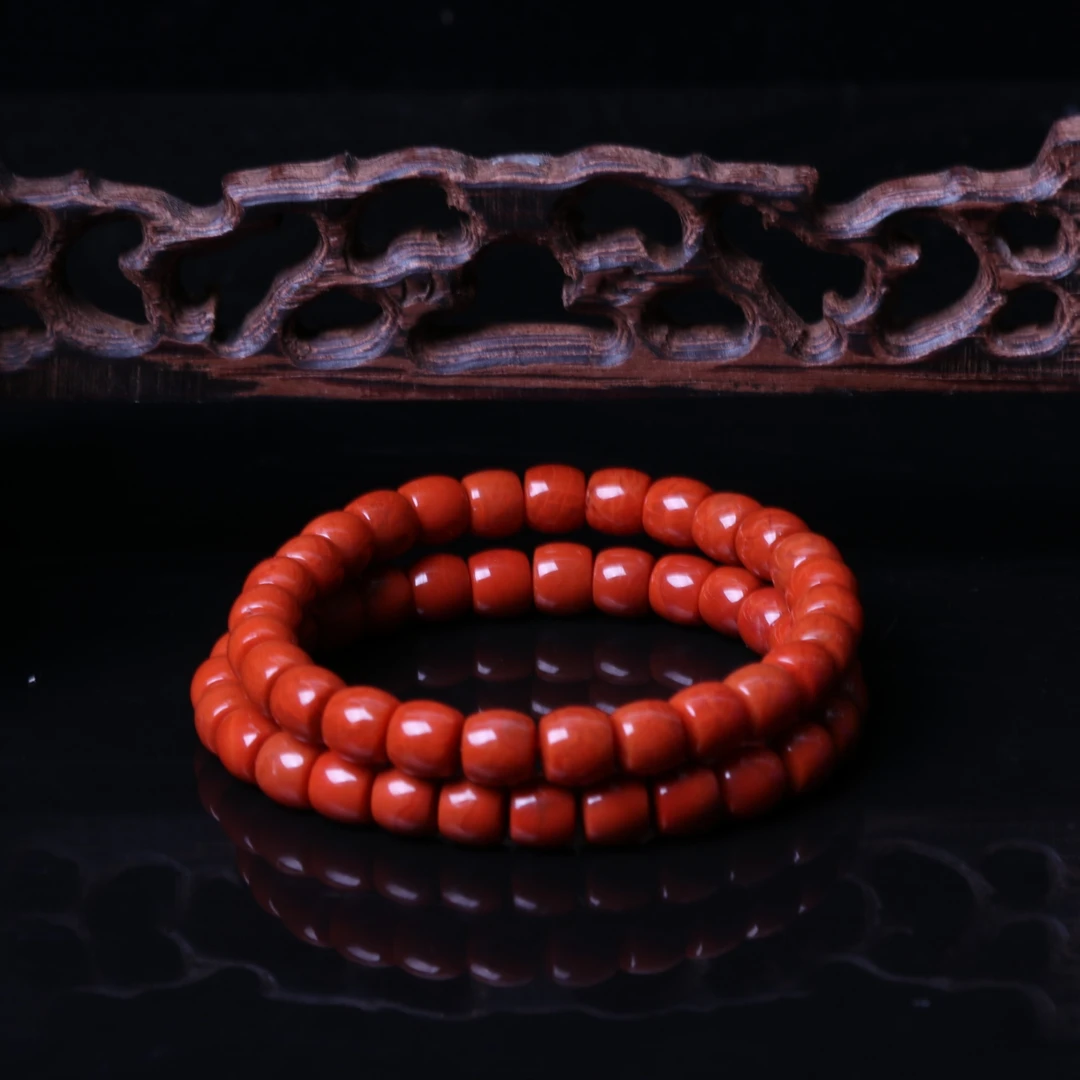 高品精美南红玛瑙7mm左右直切手串一条N594（多样性发其一）