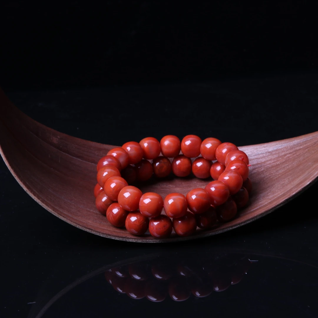 【蚂蚁珠宝】瓦西火焰南红玛瑙13mm左右老型手串一条2n505