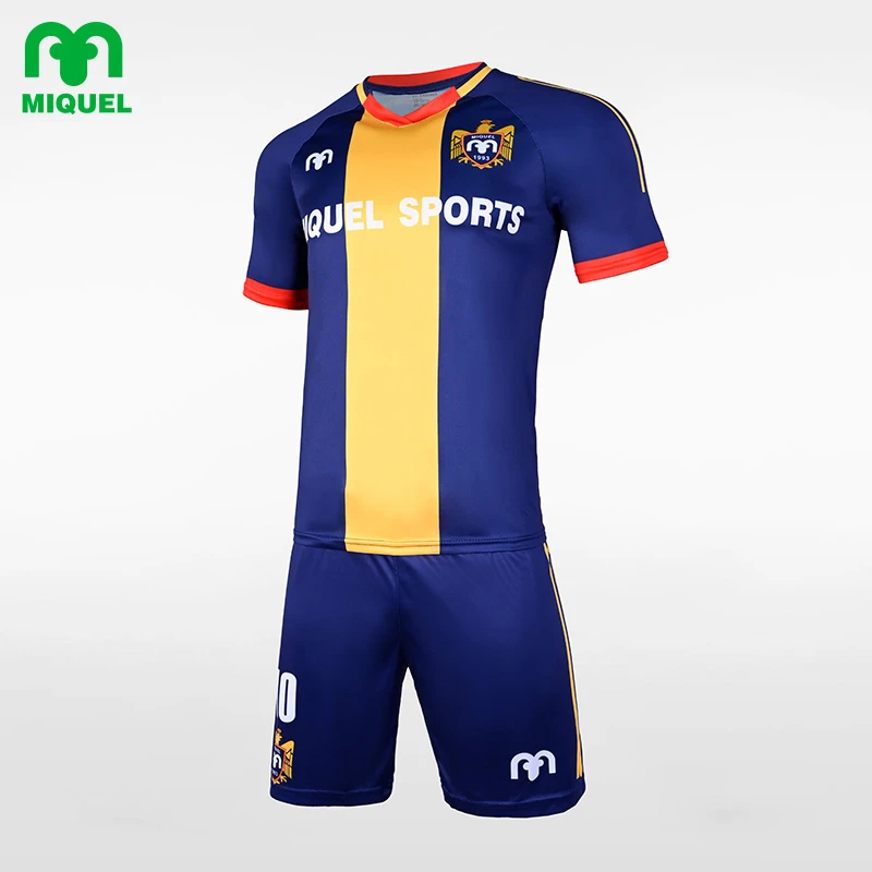 米盖尔官方运动男子足球服套装短袖球衣定制印字组队训练服1