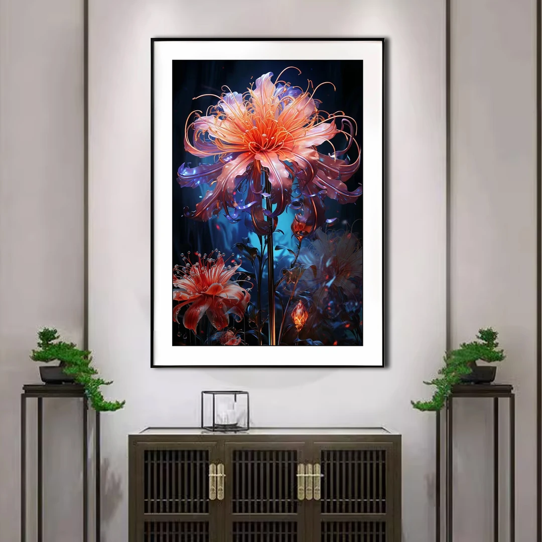 【新疆长绒棉双纱棉】6456曼珠沙华十字绣大格60*90唯美客厅画