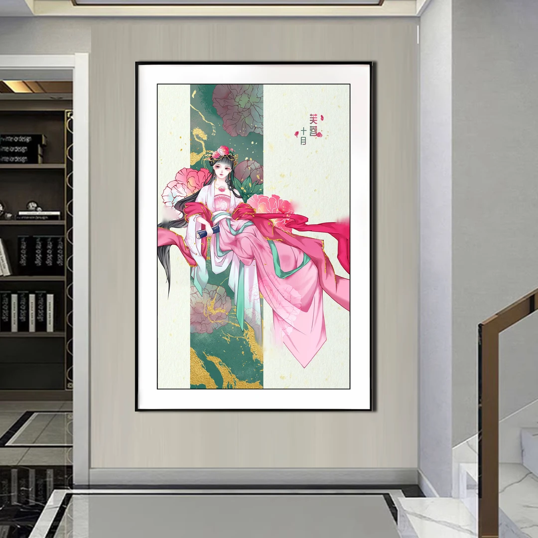 【新疆长绒棉双纱棉】83235十二花季-十月芙蓉十字绣小格38x56cm