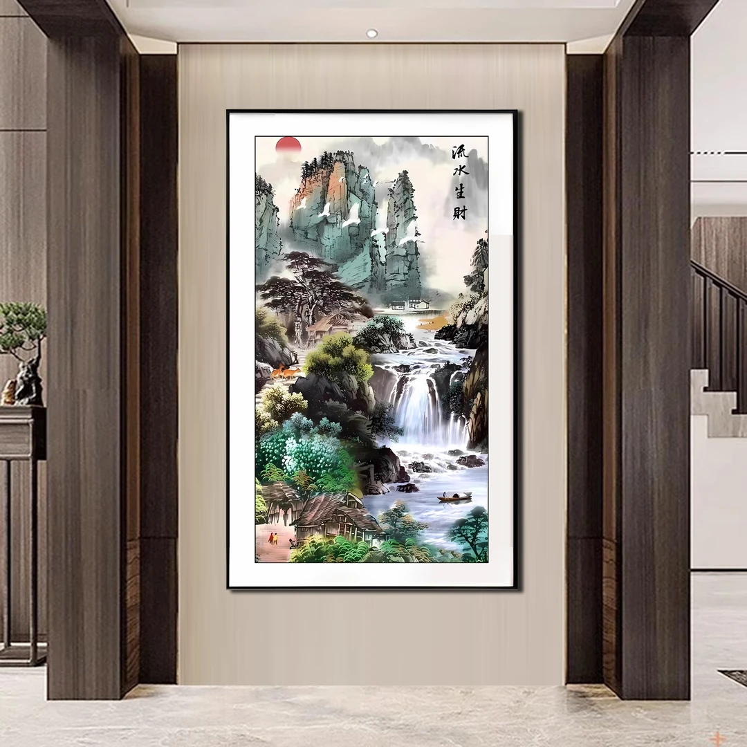 【金丝布】5404流水生 十字绣大格金丝布55x105厘米 满绣无勾边