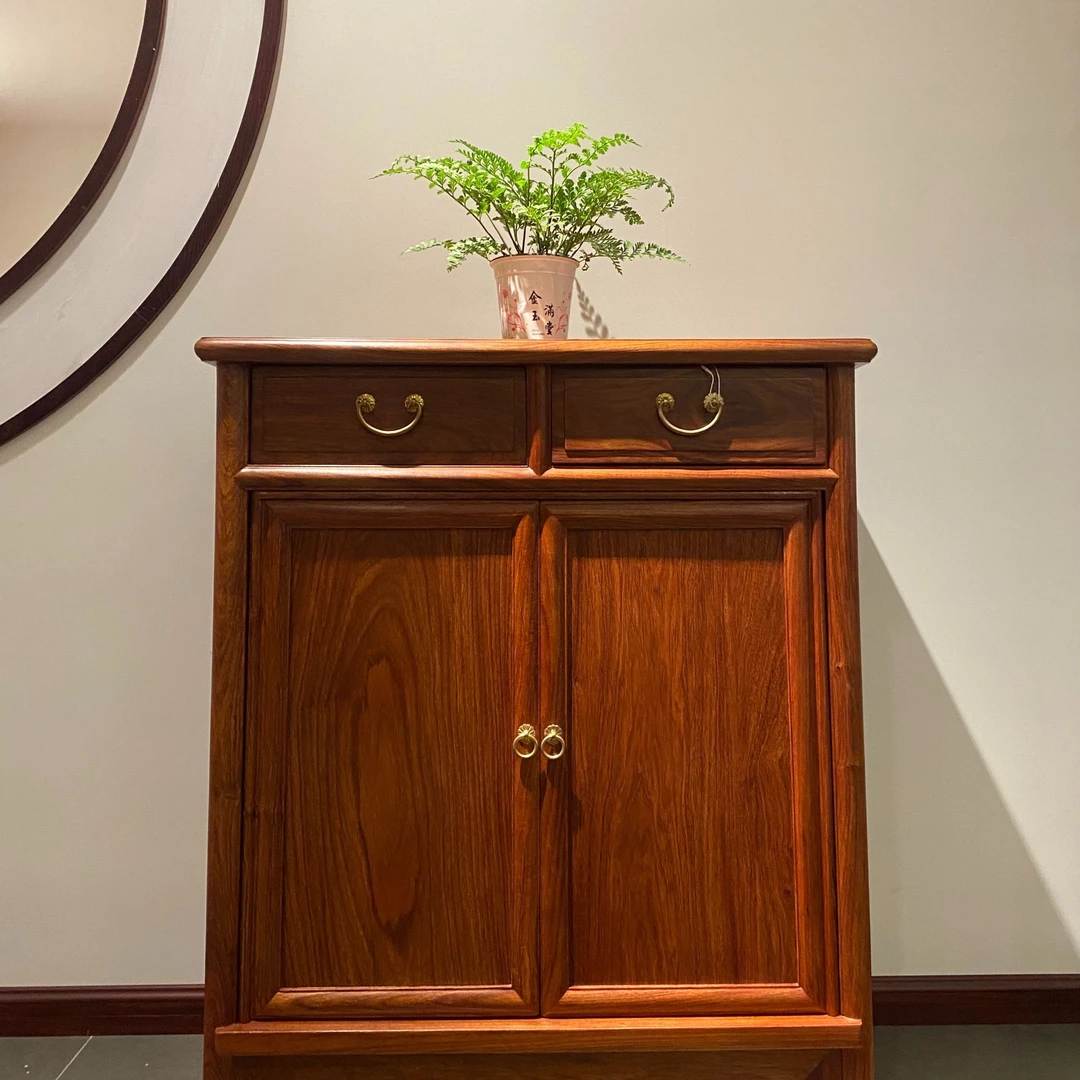 国标红木刺猬紫檀多功能圆角边柜