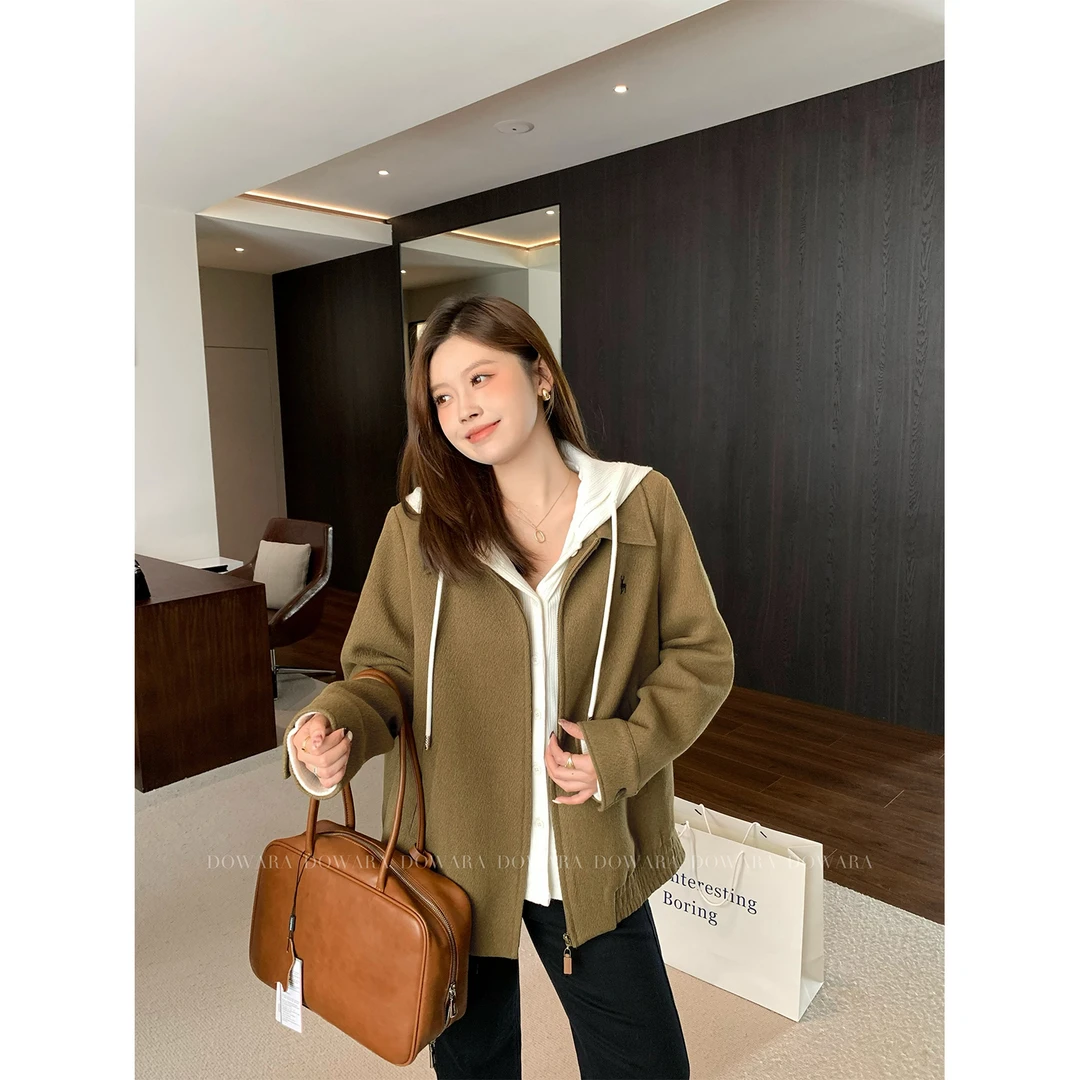 大婉酱微胖定制 绵羊毛短款夹克外套雅丹韩系美拉德穿搭上衣5732D