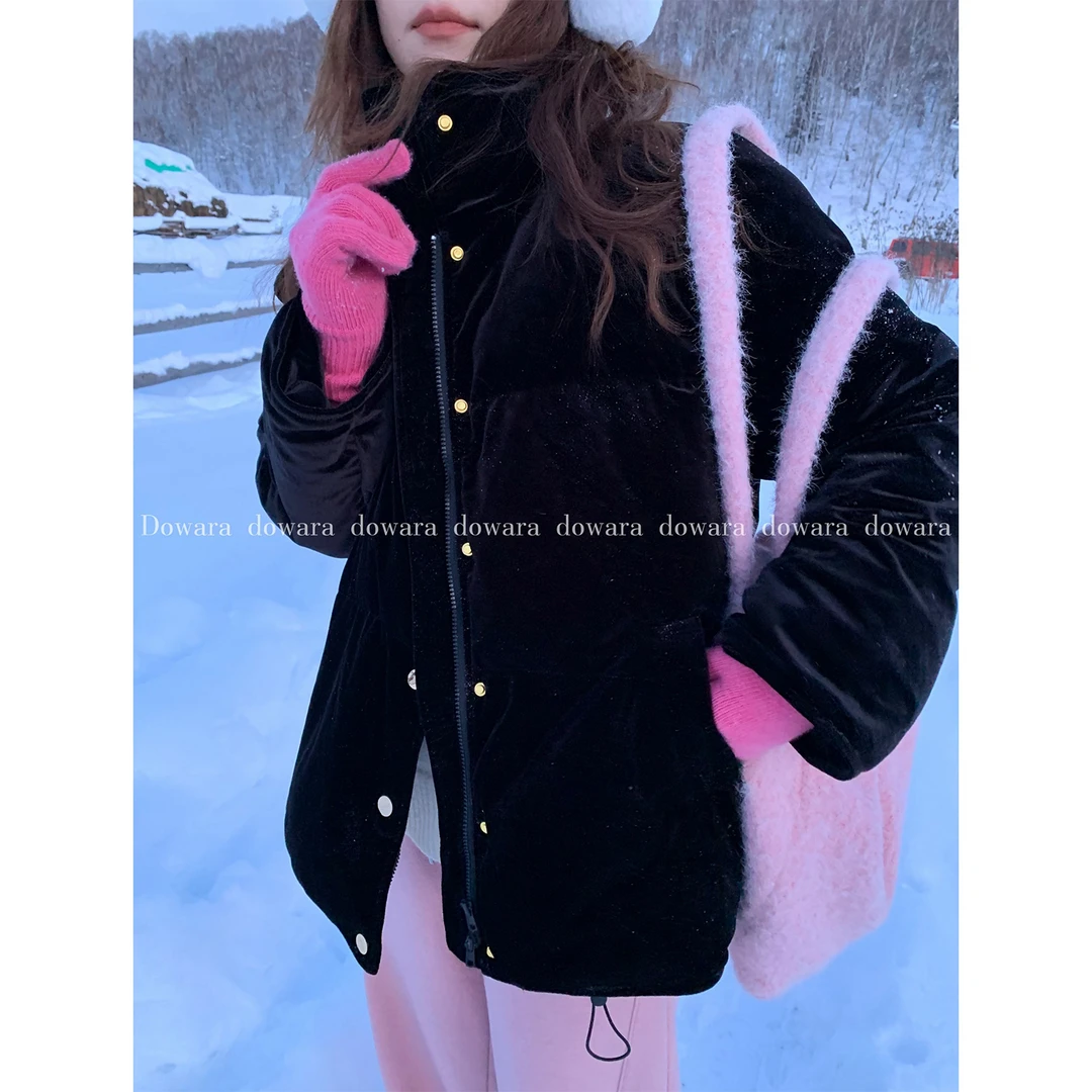 大婉酱微胖定制丝绒加厚棉服外套零下可穿新款爆款棉衣 7659D