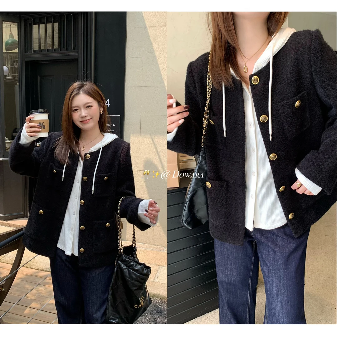 现货大婉酱微胖定制法式精致小香风外套感气质名媛短款上衣5793D