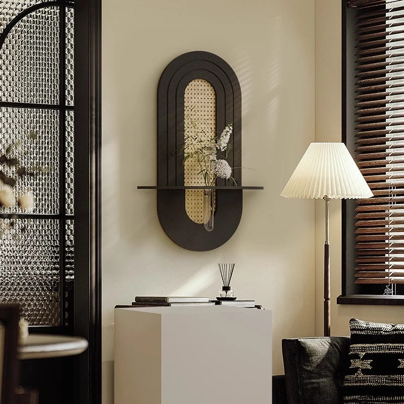 砂岩立体花瓶装饰画客厅墙面新款高级感绿植壁画玄关走廊创意挂画