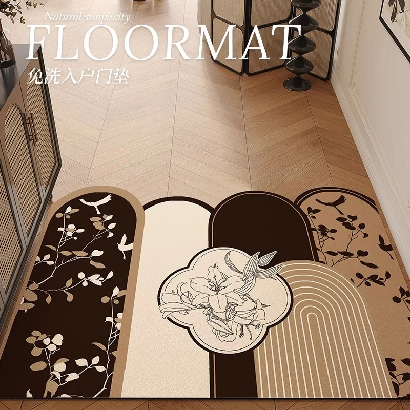 美拉德中古风可裁剪入户门地垫耐脏免洗pvc门口地毯入户门垫进门