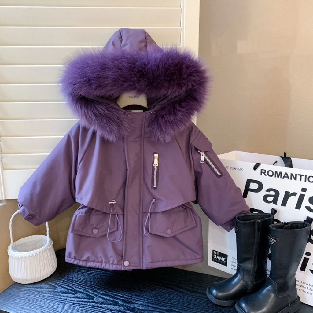 女童棉服外套秋冬2025新款儿童洋气冬季宝宝加绒加厚冬装派克棉服