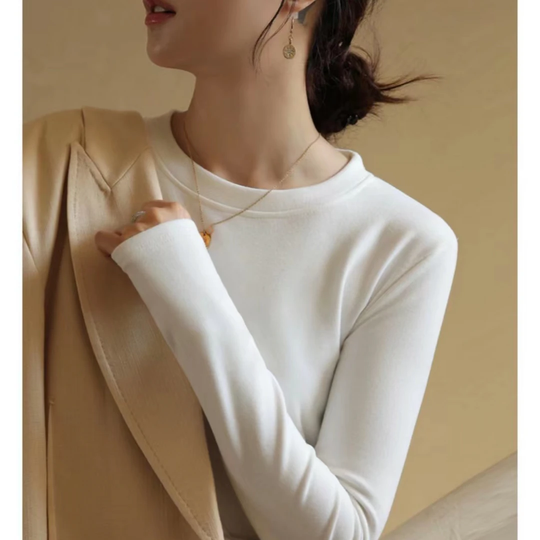 【圆领椰油第五代椰油】基础款修身亲肤显瘦长袖打底衫2340