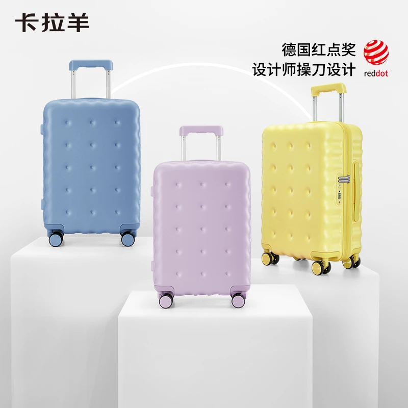 卡拉羊饼干箱静音万向轮旅行箱拉杆箱学生行李箱超轻防刮CX8108
