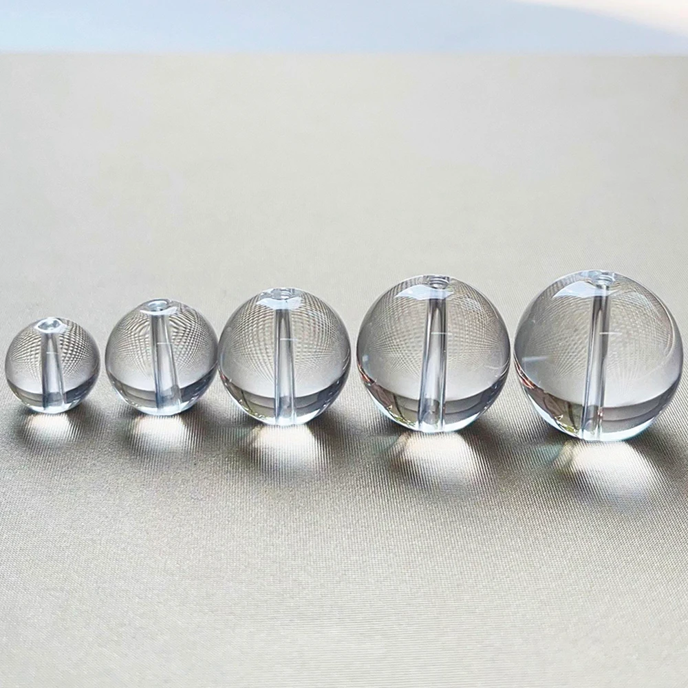 DZ38天然白水晶单珠手链手串diy白色水晶圆珠首饰配件多样性发一