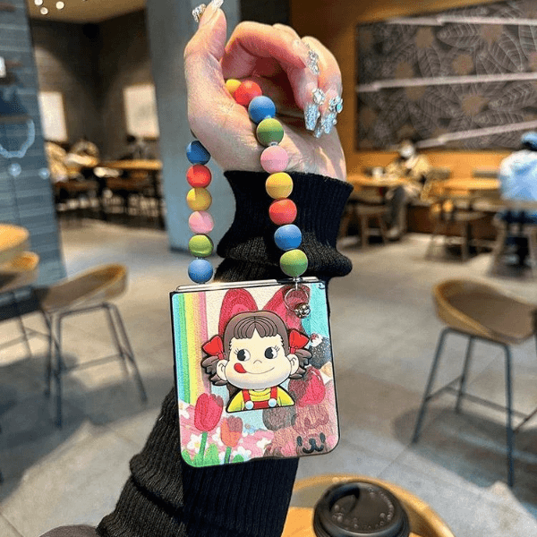 适用oppofindn3flip手机壳N2Flip折叠屏皮质不二家女孩手提保护套