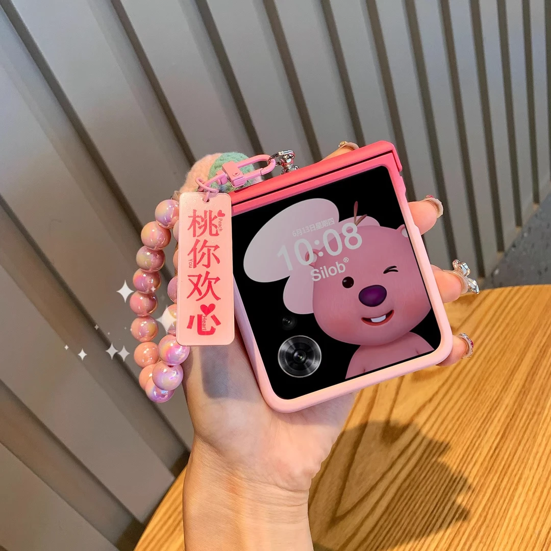 适用荣耀Magicvflip2折叠手机壳创意少女桃你欢心全包防摔保护套