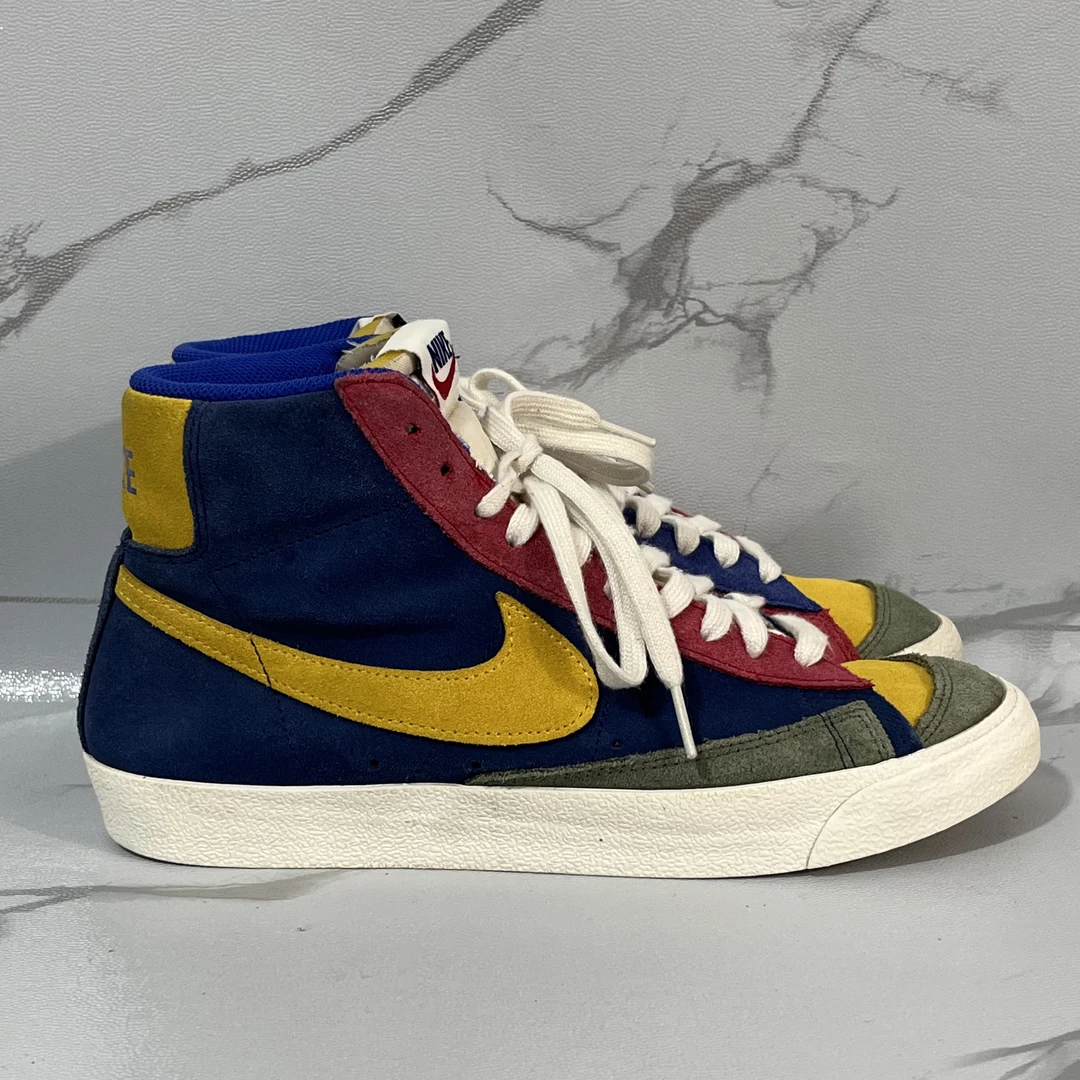 40.5码Nike Blazer 经典板鞋 海军蓝/玫红/黄色 二手90新