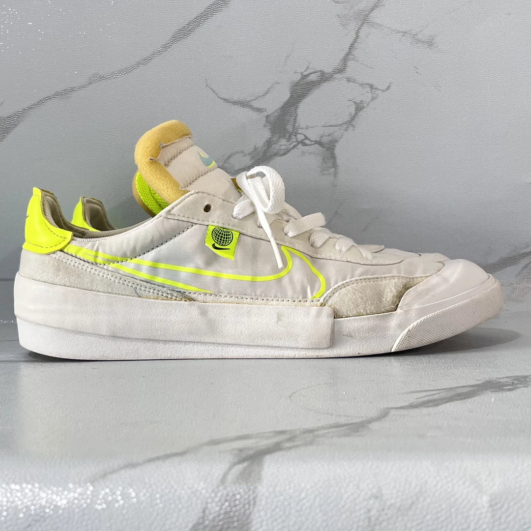 42.5码Nike Type 解构 休闲鞋 白/荧光黄 二手/90新