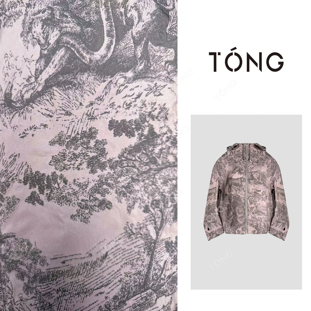 【丛林法则】丛林动物水墨画图案冲锋衣外套拉链连帽夹克 GW041