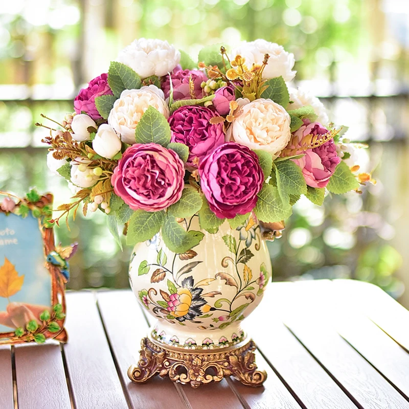 【玉兰姐姐专属】纽曼米莱复古陶瓷花瓶摆件客厅插花餐桌美式欧式
