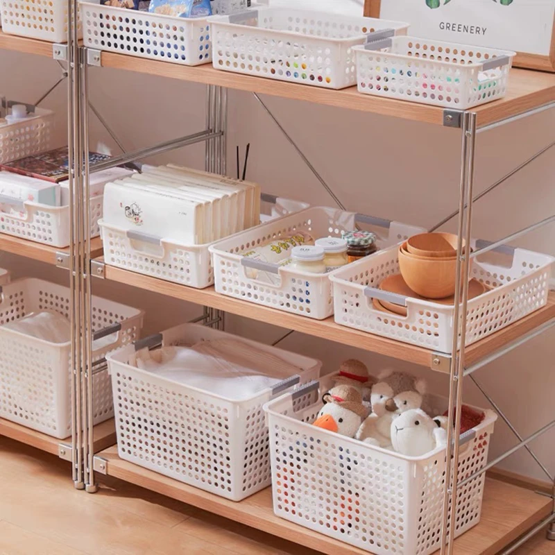 浅口零食杂物玩具收纳筐家用整理筐橱柜置物收纳篮长方形桌面收纳