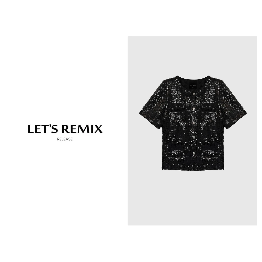 【LET'S REMIX】繁星点点！夏季重工时尚刺绣珠片雪纺提花小香外套