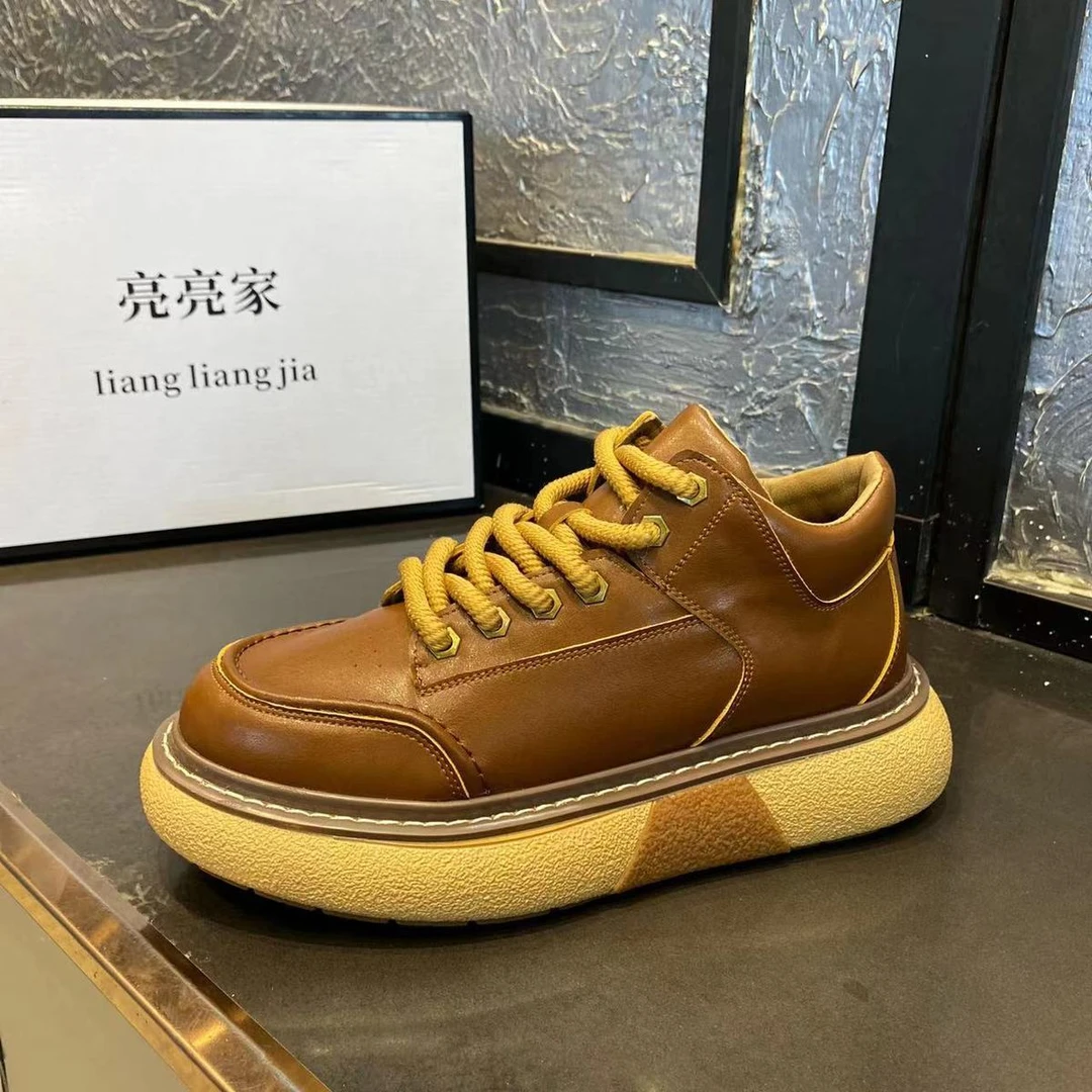 [小扬哥推荐】秋冬季加绒工装鞋潮流厚底增高马丁靴系带休闲鞋短靴