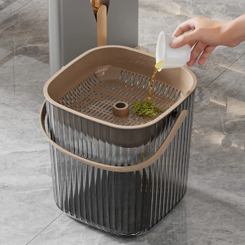 茶水桶废水桶2024新款高颜值干湿分离二合一储水排水管高端茶渣桶