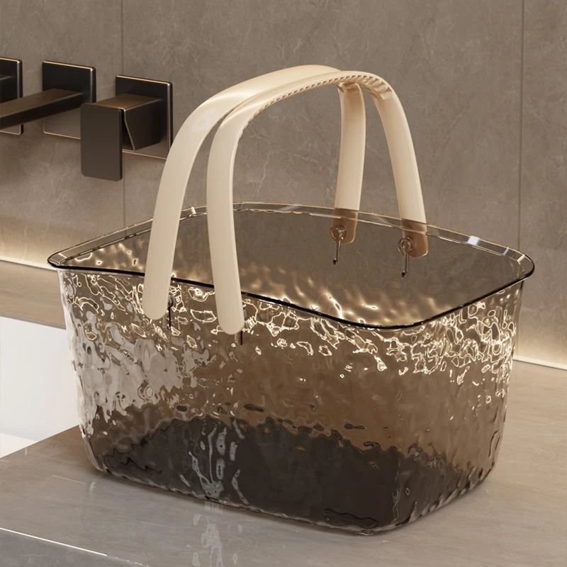 透明手提篮高轻奢浴筐浴室洗澡男女士篮子沐浴洗漱洗浴用品收纳篮