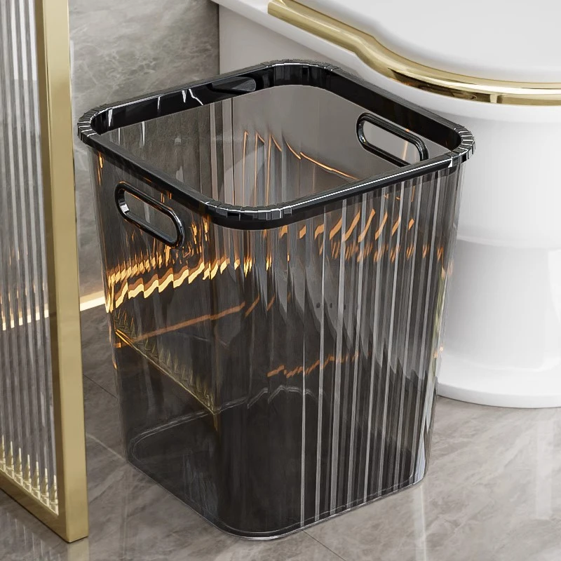 透明垃圾桶ins风轻奢创意压圈家用大号办公室厨房厕所卫生间纸篓