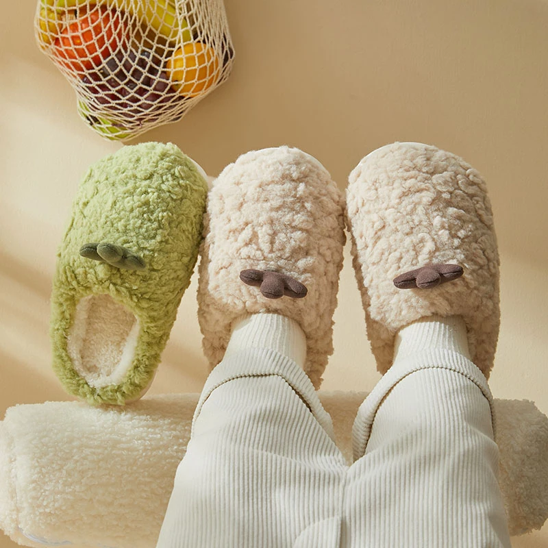 【童鞋】毛绒可爱卡通立体仙人掌儿童男孩女孩保暖棉拖鞋0423-54