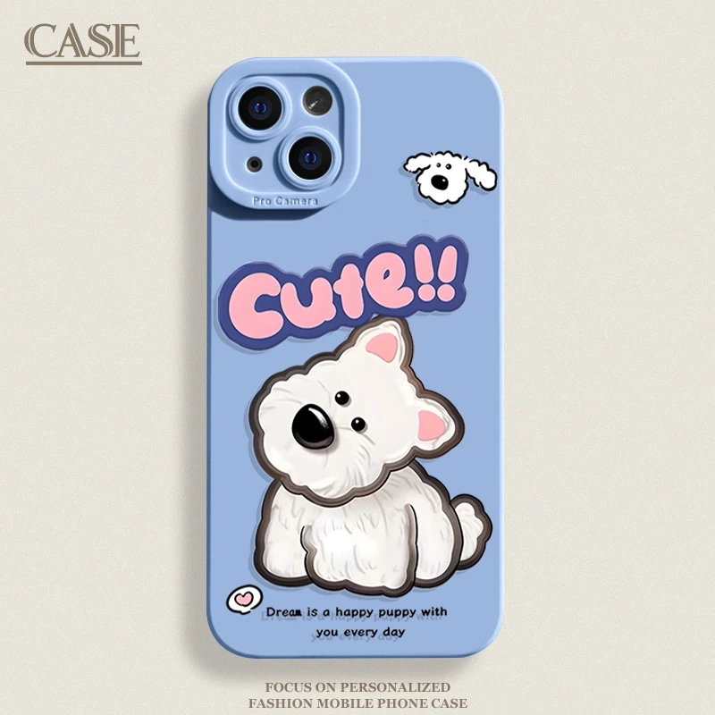 歪头西高地小狗苹果15手机壳iphone15pro防摔14Plus卡通12个性