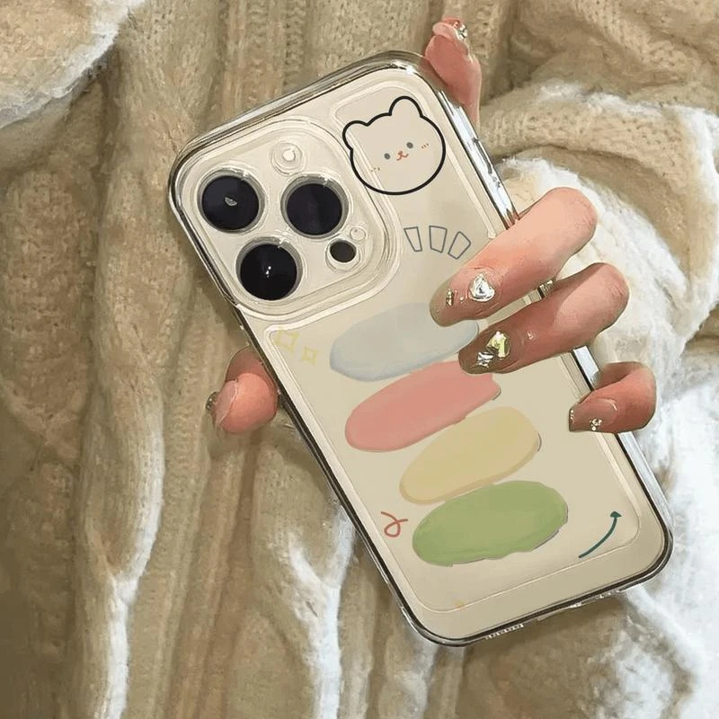 多巴胺小熊苹果15手机壳15por防摔13/14promax全包12软11高级感