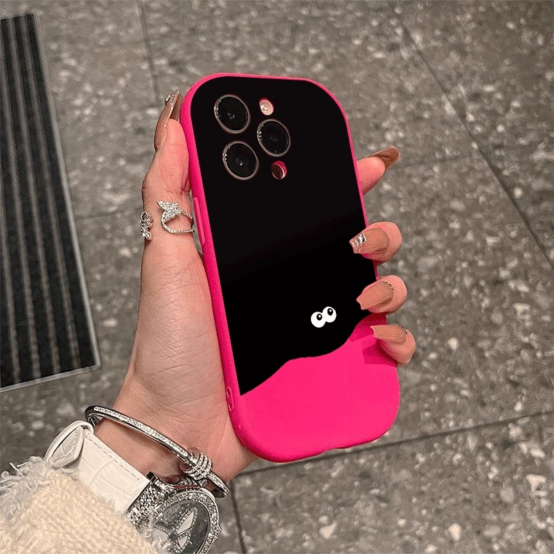 大眼睛小煤球适用苹果15Pro手机壳16Promax防摔14pro全包12潮牌11