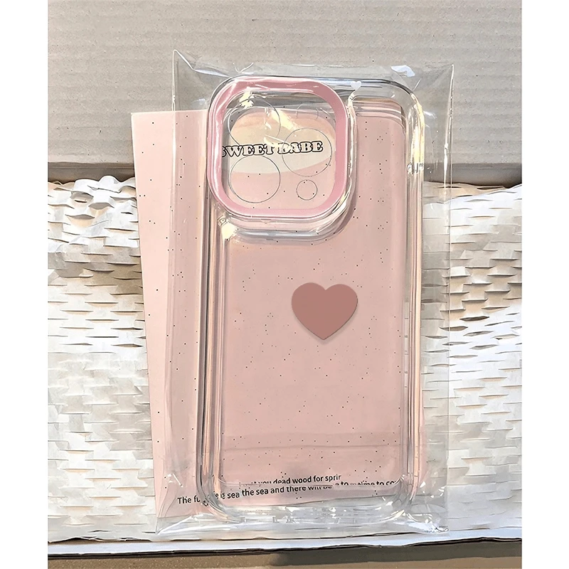 粉框小爱心苹果15Pro手机壳15Promax高级14pro全包12软11防摔