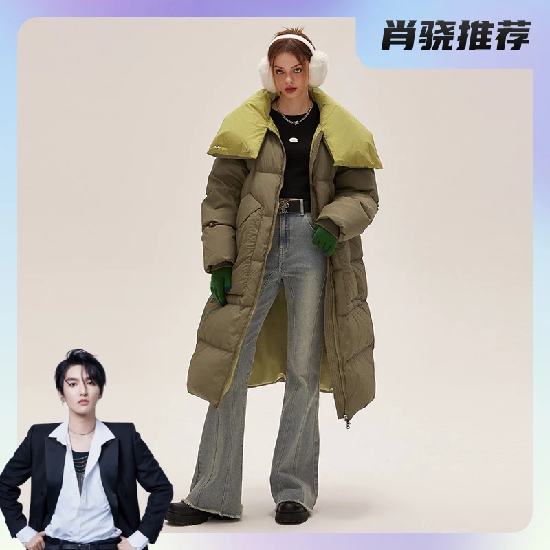 【肖然好物】imone冬季街头复古设计款中长款羽绒服保暖加厚CTY014