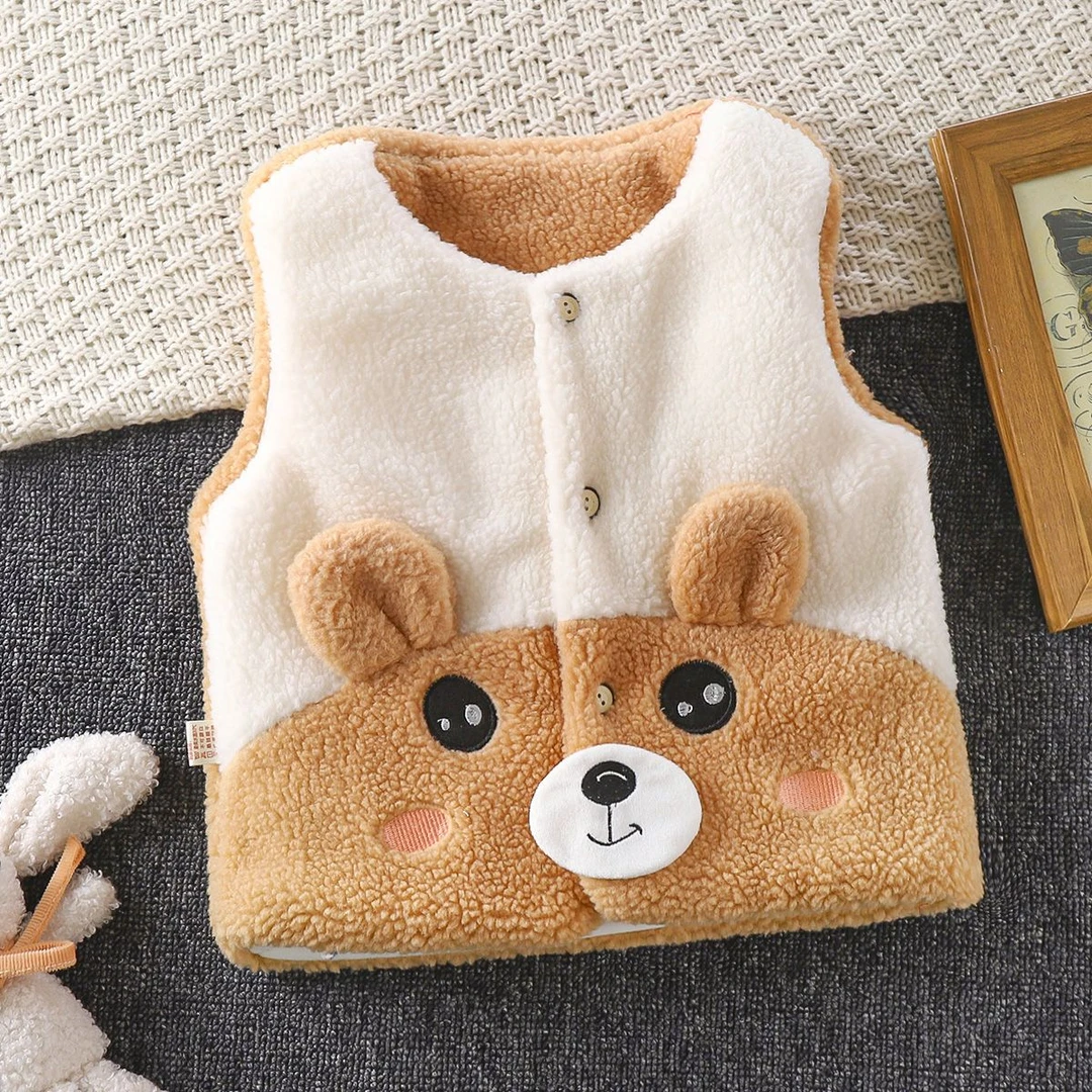 儿童马甲加绒开衫小孩马夹婴幼儿保暖坎肩男女小童春秋天外搭-1TY