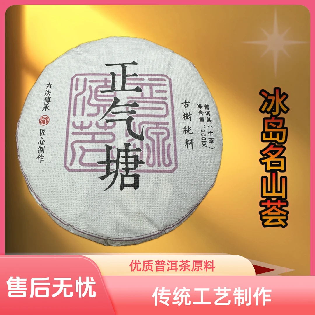 2022年正气塘300年古树挑采200g饼生茶