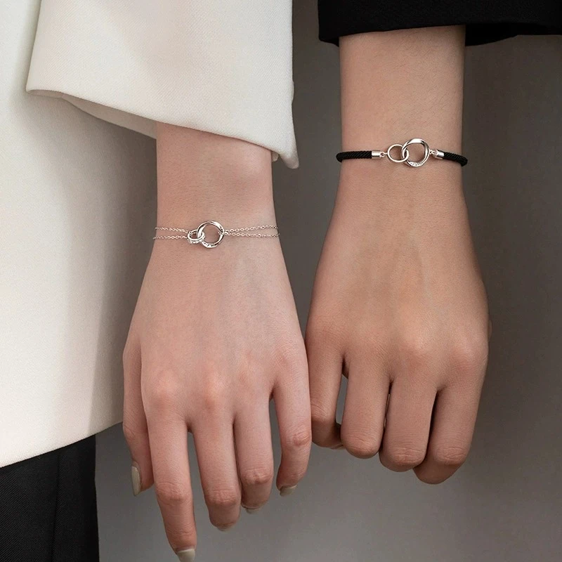 925银手链 莫比乌斯环情侣手链情侣款韩版小众情人节礼物送男女友