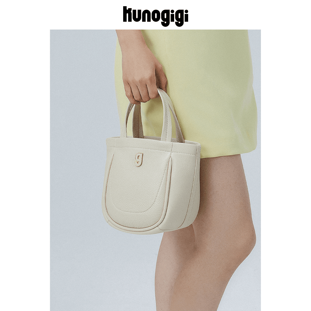 【双11】KUNOGIGI/古良吉吉菜篮子小号奶昔白包包女水桶包单肩