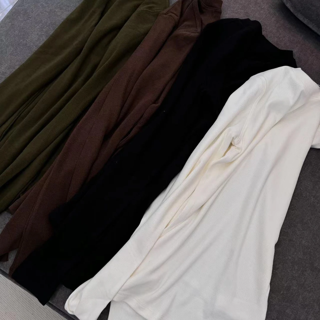 秋季新款软糯针织打底简约纯色上衣