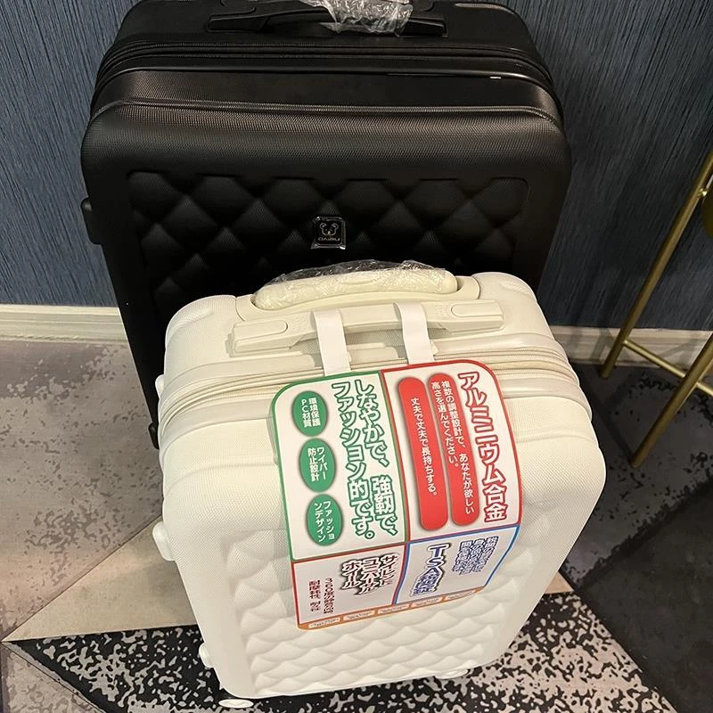 高颜值万向轮拉链纯色旅行箱ins时尚皮箱子铝框密码箱轻便拉杆箱