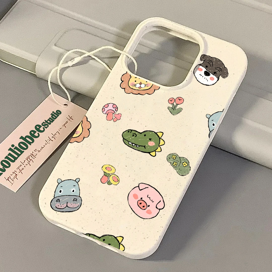 卡通小鳄鱼小麦适用苹果14手机壳iPhone13promax12全包11软xs/xr