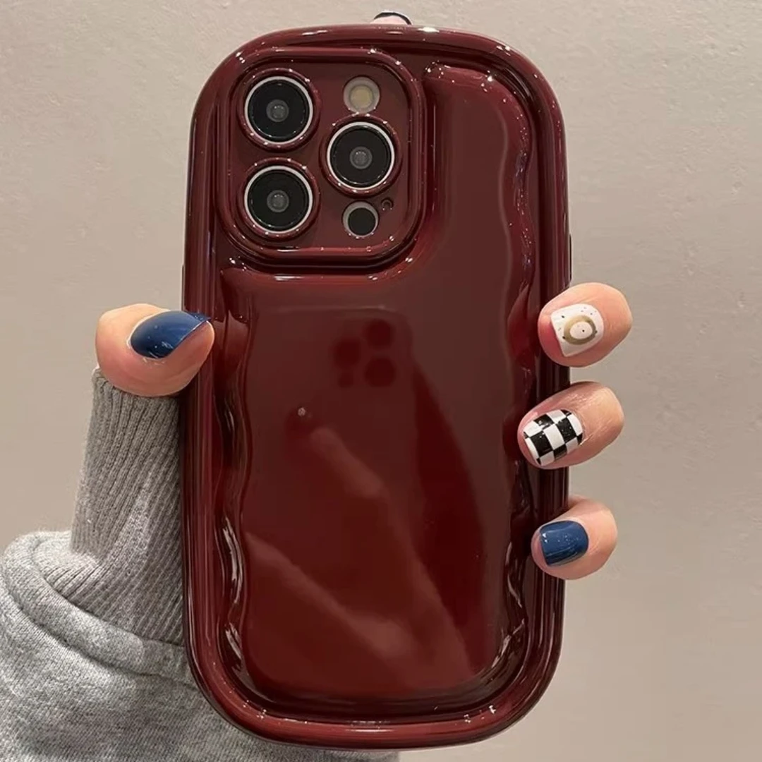 高级简约酒红适用苹果15手机壳iPhone13/14promax全包12女11新款