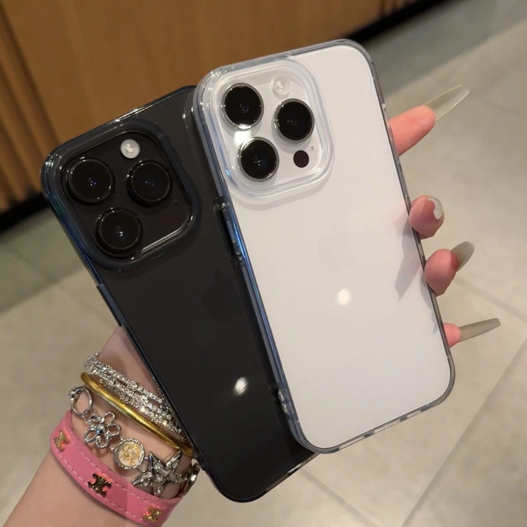 夕与空适用苹果15大孔透明手机壳iphone13/14/12promax防摔11简约