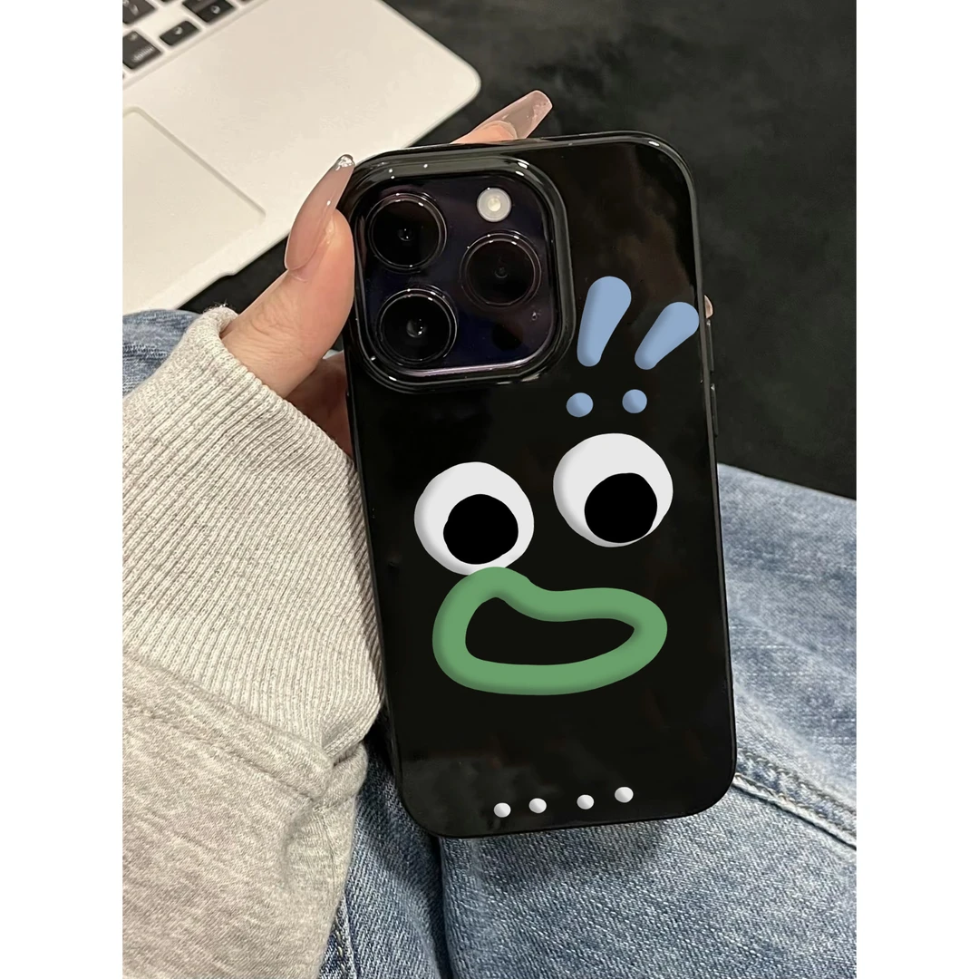 趣味表情大孔适用苹果15手机壳iphone13/14promax新款12/11软可爱
