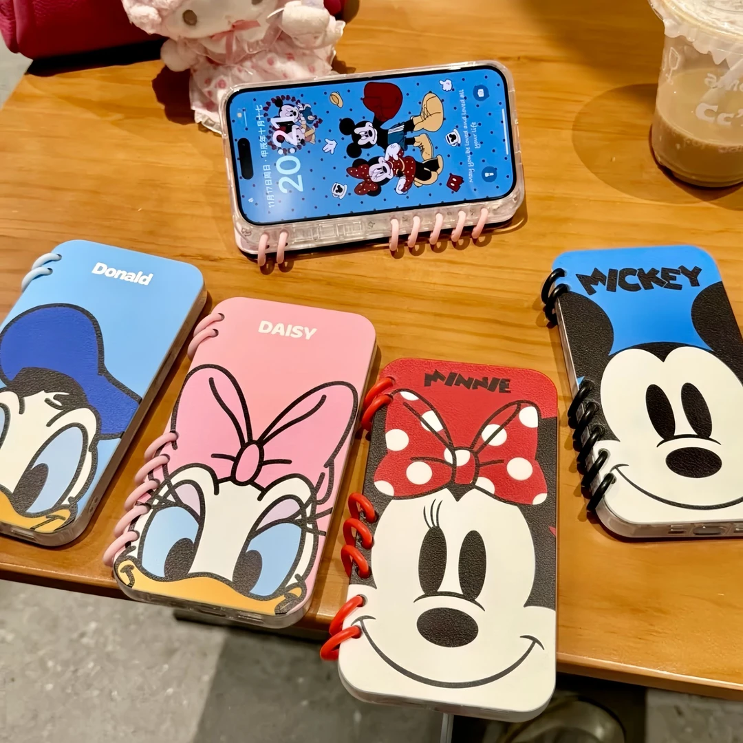 卡通米奇米妮适用iPhone16/15手机壳翻盖笔记本14/13闺蜜12保护套