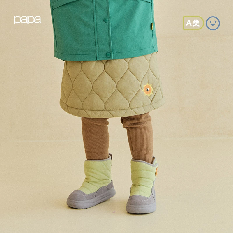 papa爬爬冬季儿童裙子女宝宝加厚保暖假两件打底裤短裙洋气时髦