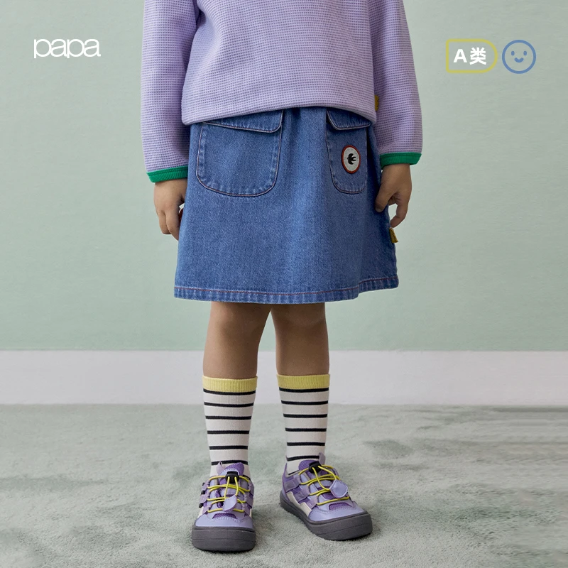 papa爬爬儿童洋气休闲裙子春季中大童半身裙女童