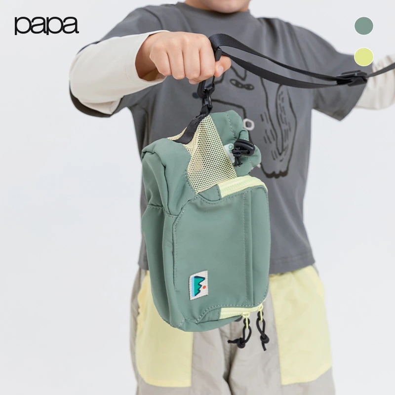 papa爬爬春秋季新款儿童包包斜挎包户外小包运动单肩外