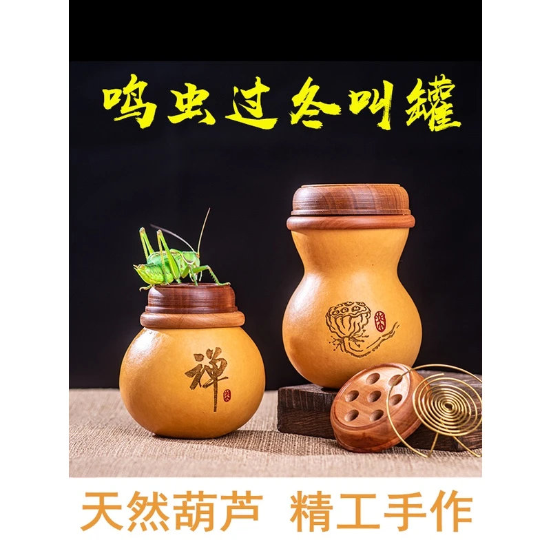 文玩七星口响簧蛐蛐蝈蝈罐过冬天然葫芦鸣虫叫罐具笼子摆件手把件